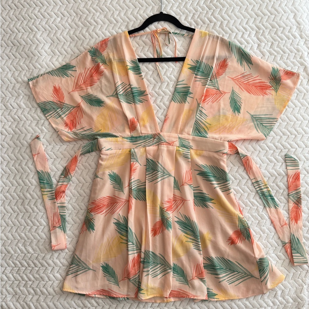 Floral Peach Mini Dress